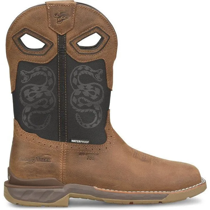 Double H Men's Phantom Rider Serpentine 11" Composite Waterproof Western Work Boot -Black- PH5007