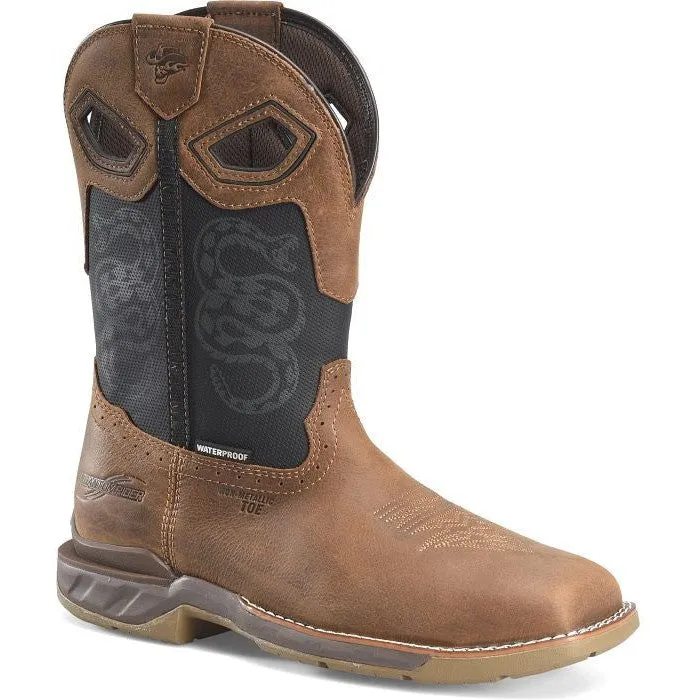 Double H Men's Phantom Rider Serpentine 11" Composite Waterproof Western Work Boot -Black- PH5007
