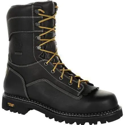 Georgia Men's Amp LT Logger 9" Composite Toe Waterproof Work Boot - Black - GB00272