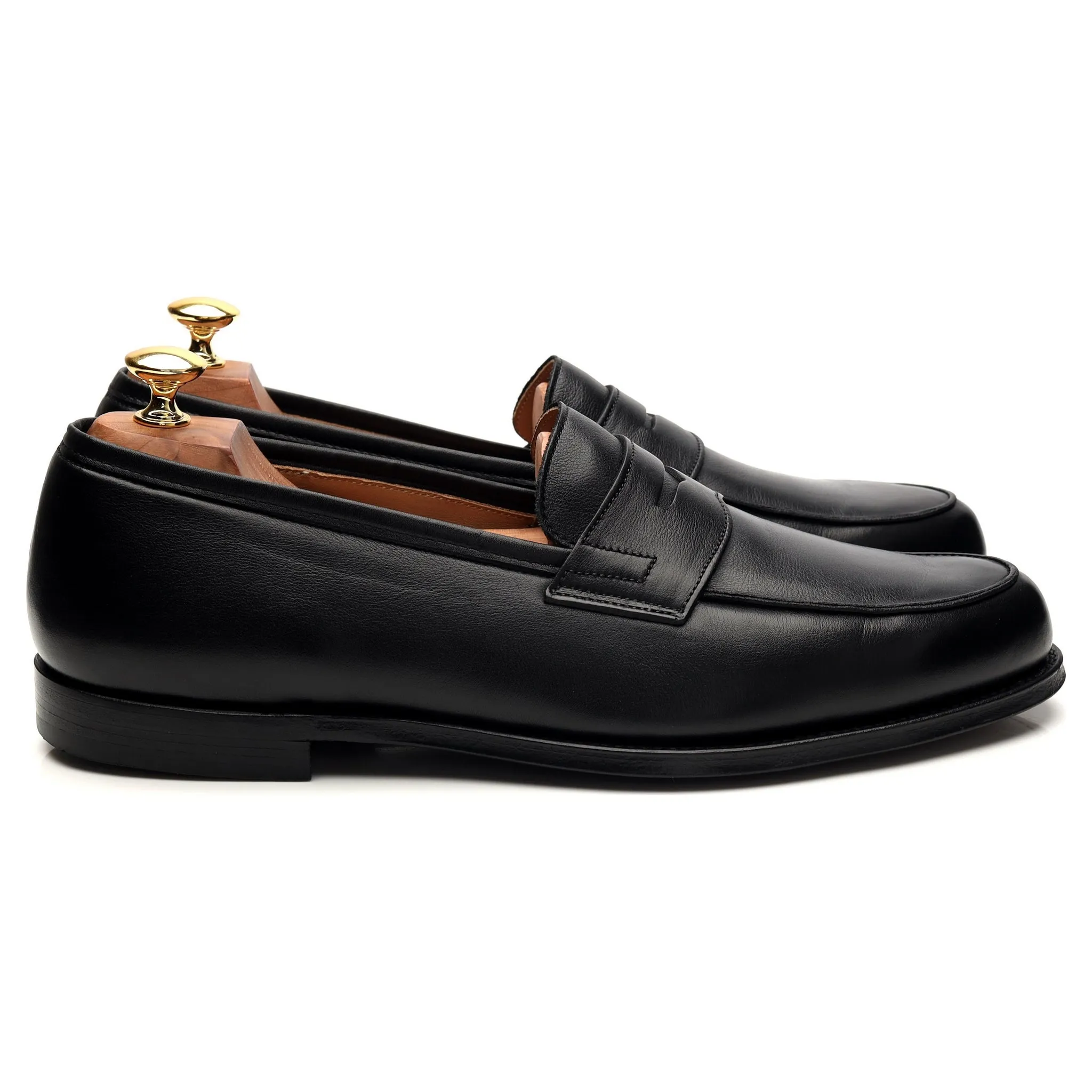 'Grantham 2' Black Leather Loafers UK 10 E