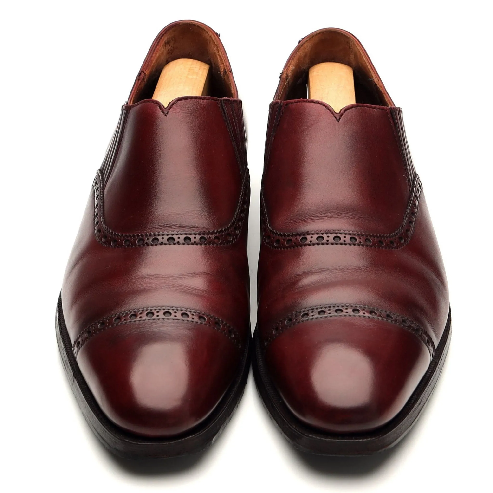 'Jack' Burgundy Leather Lazyman Slip On Loafers UK 7 E