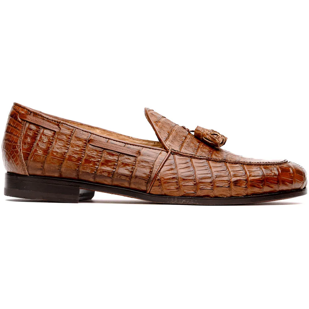 Marco Di Milano Bianchi Bay Apache Caiman Crocodile Tassel Loafers