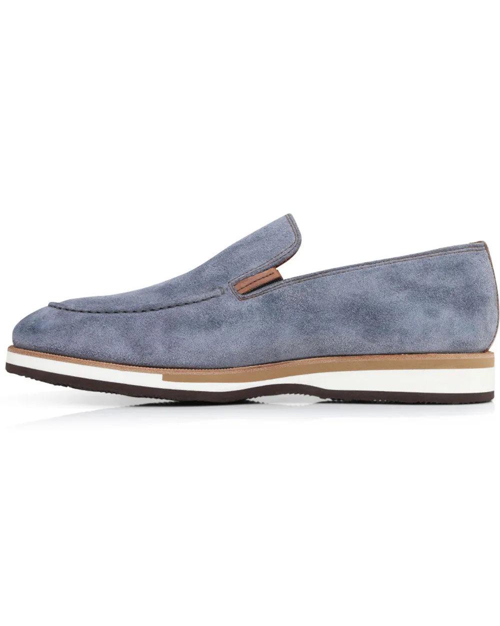 Passeggio Suede Loafer in Blue Grey