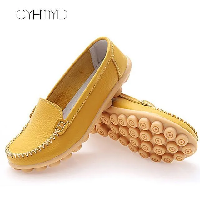 Shoes woman oxford shallow genuine leather  fashion flats slip on shoes for women