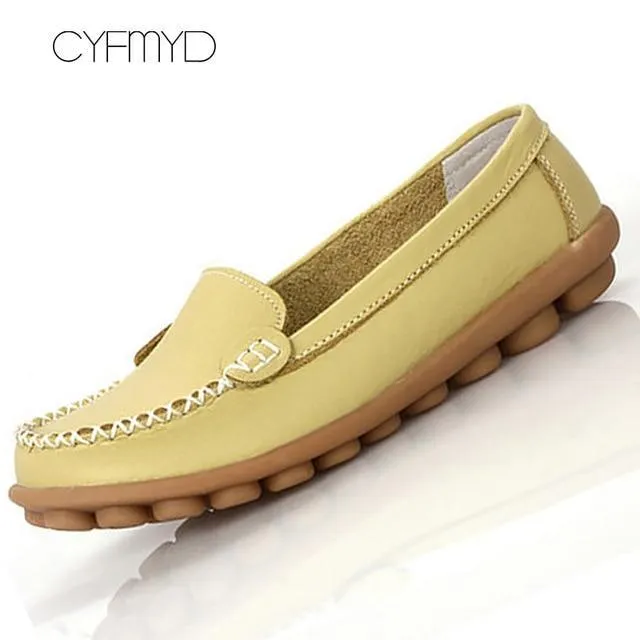 Shoes woman oxford shallow genuine leather  fashion flats slip on shoes for women