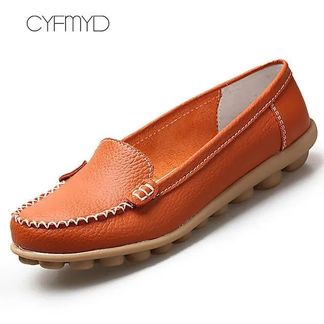 Shoes woman oxford shallow genuine leather  fashion flats slip on shoes for women