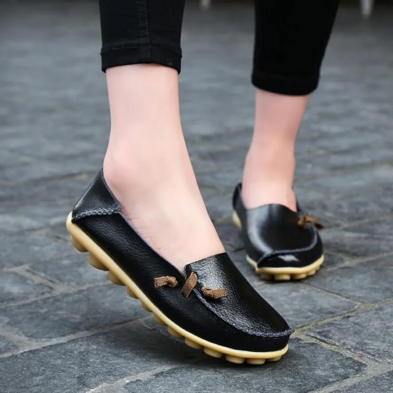 Women Shoes Flats Genuine Leather Loafers Fashion Moccasins Shoes