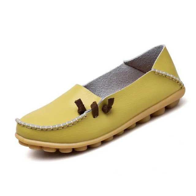 Women Shoes Flats Genuine Leather Loafers Fashion Moccasins Shoes