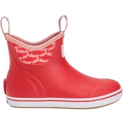 Xtratuf Women's Salmon Sisters 6" Waterproof Ankle Deck Boot -Red- XWAB6KS