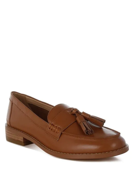 Yelena Real Leather Tassel Loafers